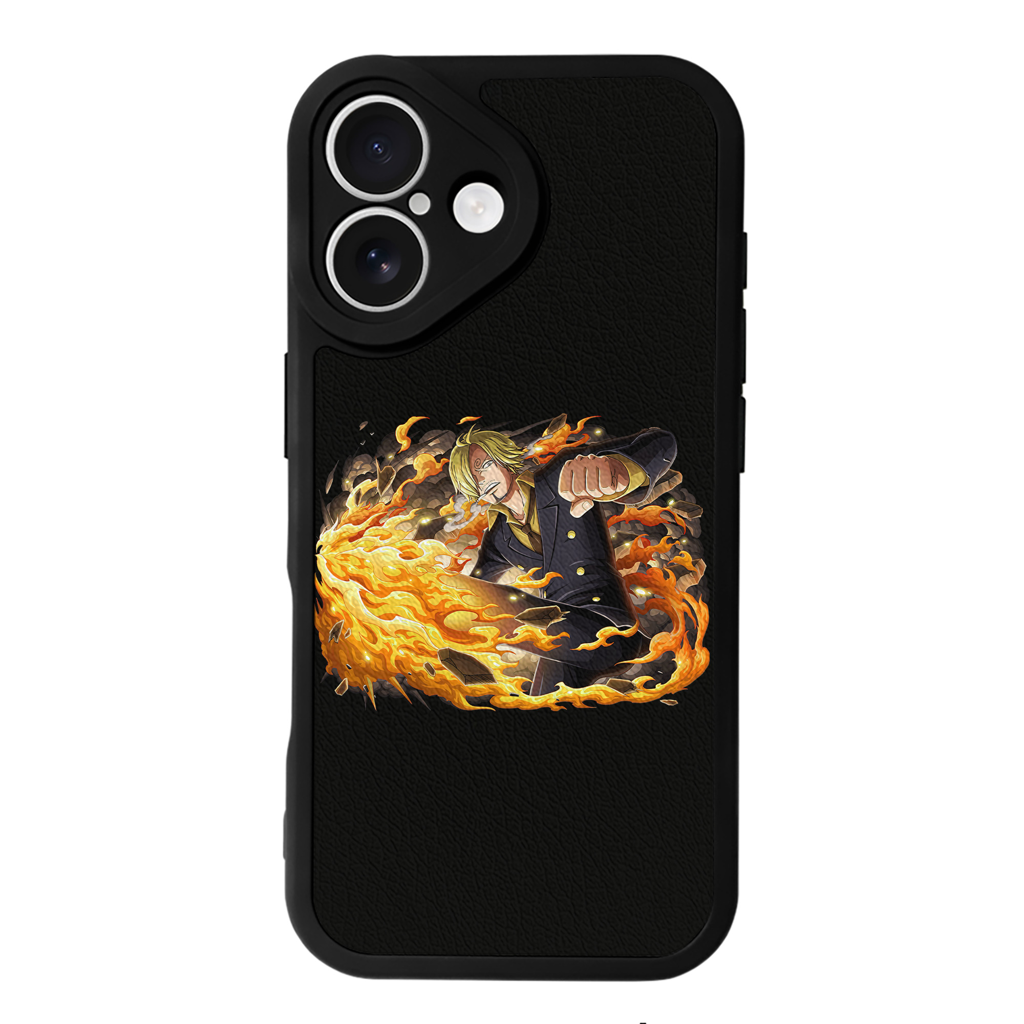 （画像用） ワンピース サンジ ONE PIECE Sanji 【iPhone 16シリーズ対応】シリコンスマホケース（レザー調） 材質：シリコン